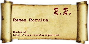 Remes Rozvita névjegykártya